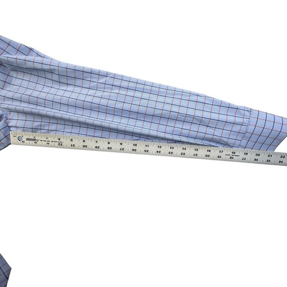 Mizzen + Main Performance Shirt Mens M Blue Plaid Trim Fit Stretch - Picture 10 of 10
